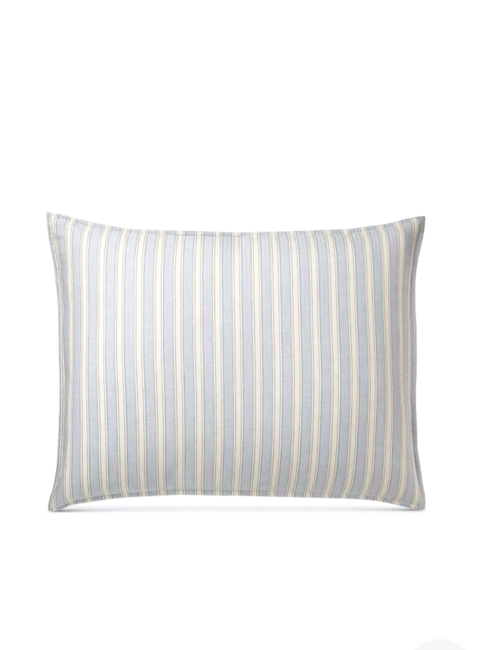 Ralph Lauren Graydon Chambray Blue & Cream Striped Standard Sham New $120